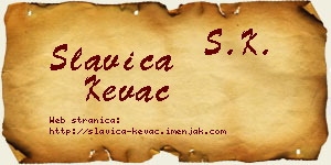 Slavica Kevac vizit kartica